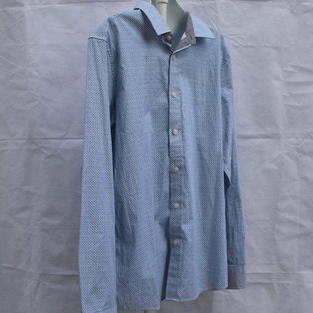 Michael Kors Men’s Classic Fit Long Sleeve Button Up Patterned Shirt Large - Picture 4 of 15